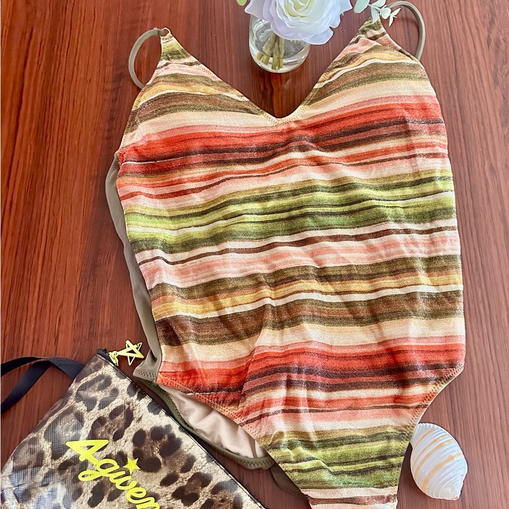 4giveness Striped Women Swim One Piece-bag included